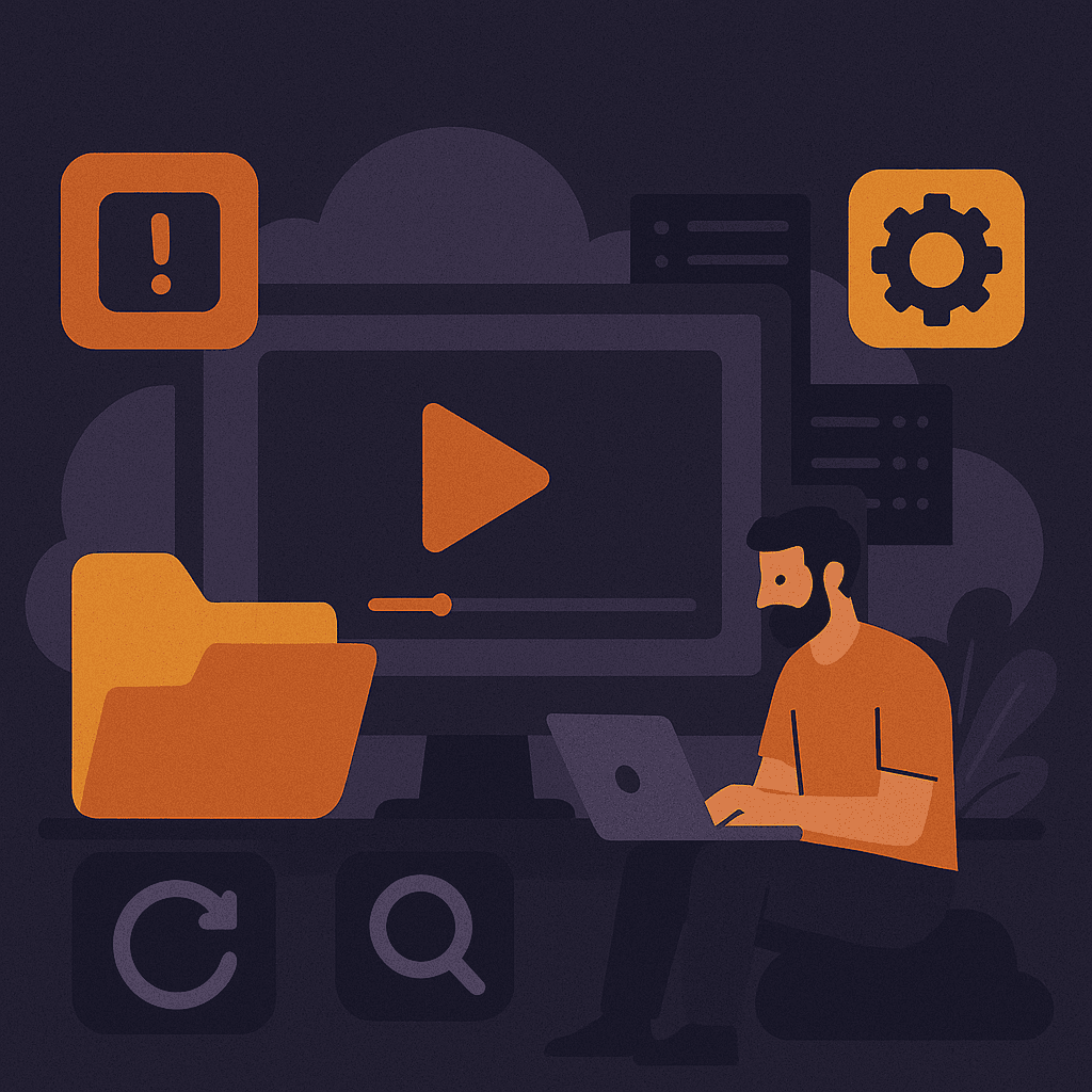Illustration showing how Vyso DAM helps managing videos